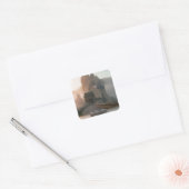 Een keer op een Time Dreamweaver Fantasy Castle Vierkante Sticker (Envelop)