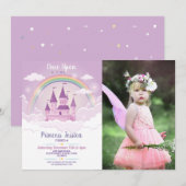 Een keer op een Time Princess Birthday Castle Foto Kaart (Voorkant / Achterkant)