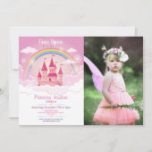 Een keer op een Time Princess Birthday Castle Foto Kaart (Voorkant)