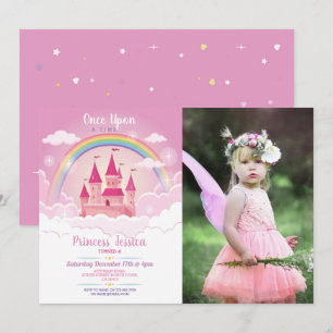 Een keer op een Time Princess Birthday Castle Foto Kaart