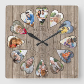 Eén keer per keer 12 foto's van het hartverscheurd vierkante klok (Voorkant)