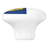 Een keramische knop met vlag van North Carolina (Zijkant)