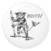Een keramische knop voor Writer's Den (Voorkant)