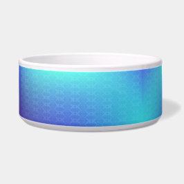 Een keramische kom met een verloopdesign in turquo