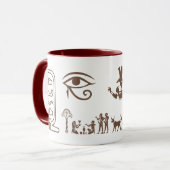 Een keramische mok met een oud-Egyptisch ontwerp (Voorkant links)