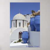 Een kerk in Santorini, Griekenland Poster (Voorkant)
