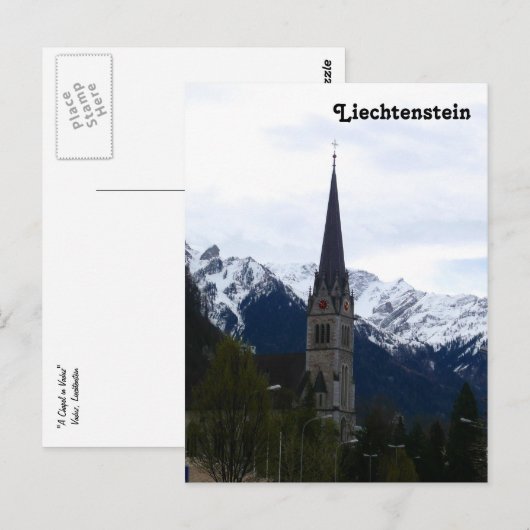 Een kerk in Vaduz, Liechtenstein Briefkaart (Voorkant / Achterkant)
