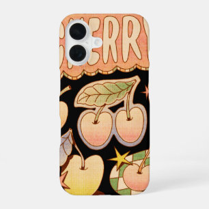 Een kers / kersen illustraties iPhone 16 hoesje