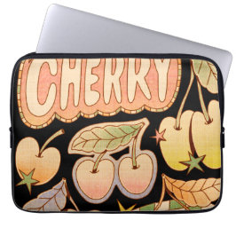 Een kers / kersen illustraties laptop sleeve