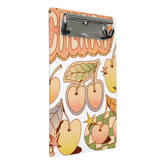 Een kers / kersen illustraties mini klembord (Schuin)