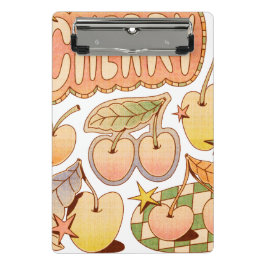 Een kers / kersen illustraties mini klembord