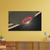 Een kersenrode aurora canvas afdruk (Insitu (Woonkamer))