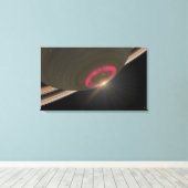 Een kersenrode aurora canvas afdruk (Insitu (Houten vloer))