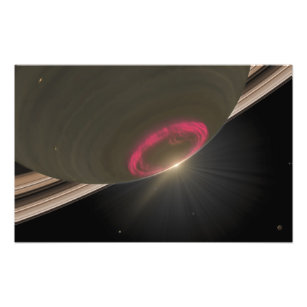 Een kersenrode aurora foto afdruk