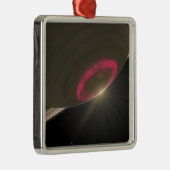 Een kersenrode aurora metalen ornament (Rechts)