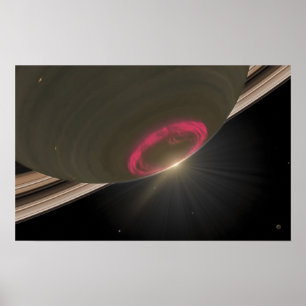 Een kersenrode aurora poster