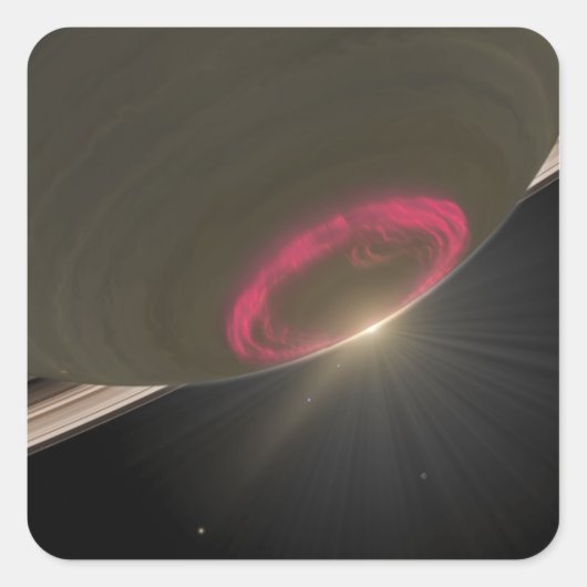 Een kersenrode aurora vierkante sticker (Voorkant)