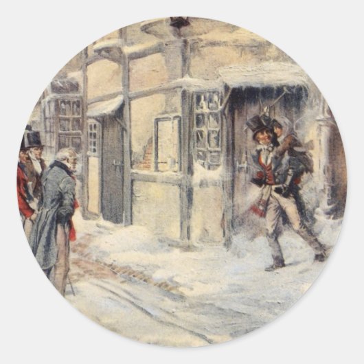 Een kerst Carol Sticker (Voorkant)