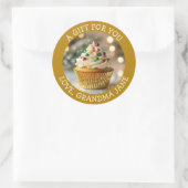 Een kerst-cupcake gepersonaliseerd voedsel label (Tas)