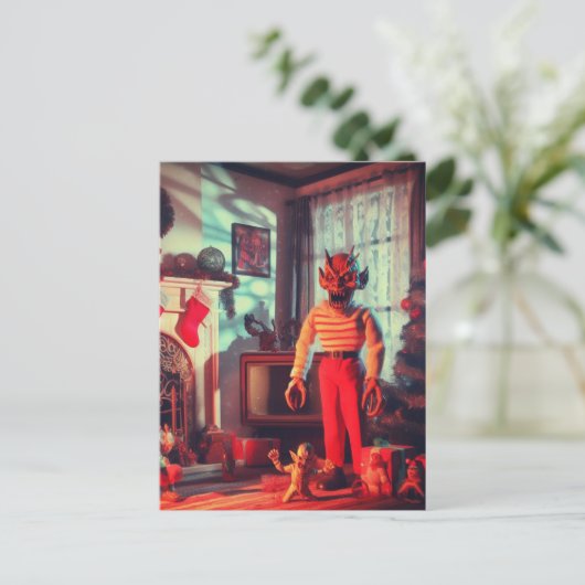 Een kerst demonen horror briefkaart (Staand voorkant)