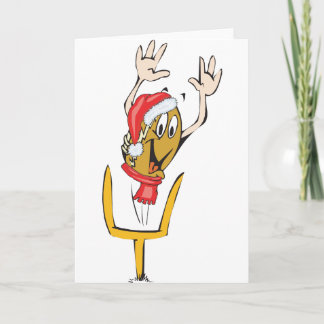 Een kerst football met een kerst pet feestdagen kaart
