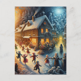 Een Kerst Horror in de stad Briefkaart