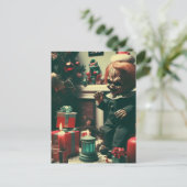 Een kerst horror pop briefkaart (Staand voorkant)