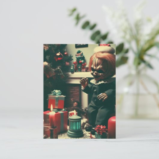 Een kerst horror pop briefkaart (Staand voorkant)