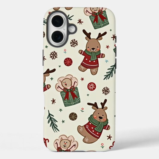 Een kerst iPhone 16 plus hoesjes (Achterkant)