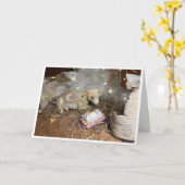 Een kerst Koe Kaart (Gele Bloem)