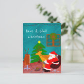 Een kerst met een Chill Briefkaart (Staand voorkant)