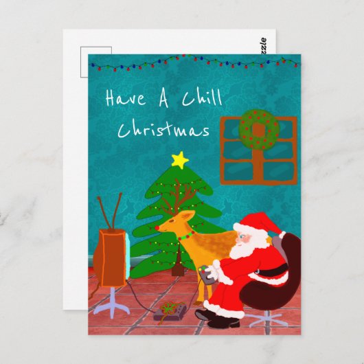Een kerst met een Chill Briefkaart (Voorkant / Achterkant)