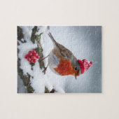 Een kerst Robin Legpuzzel (Horizontaal)