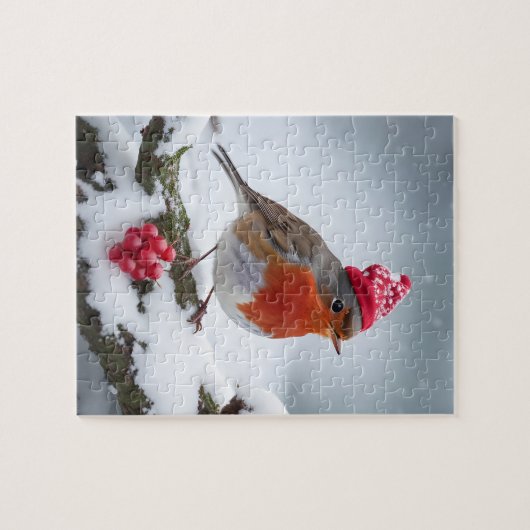 Een kerst Robin Legpuzzel (Horizontaal)