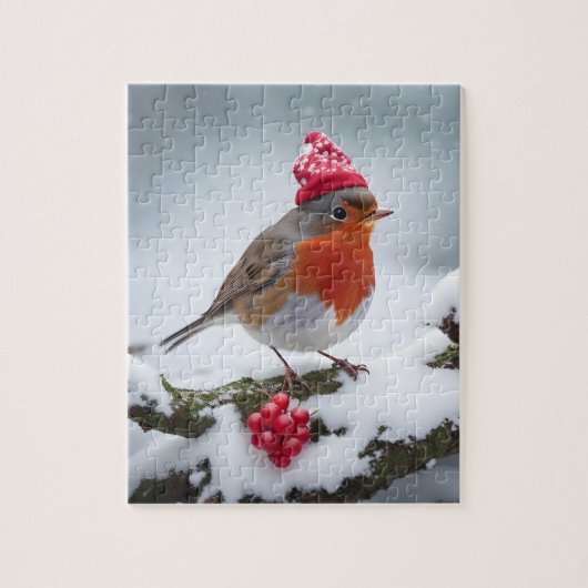Een kerst Robin Legpuzzel (Verticaal)
