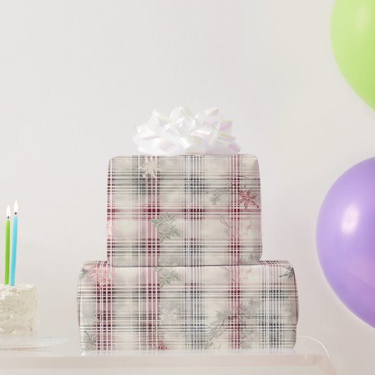 Een kerst Tartan Floral Design Series #13 Cadeaupapier (Feestgeschenken)