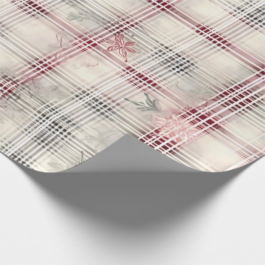 Een kerst Tartan Floral Design Series #13 Cadeaupapier (Hoek)