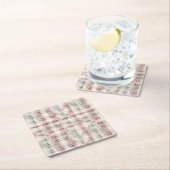 Een kerst Tartan Floral Design Series #13 Kartonnen Onderzetters (Insitu)