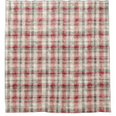 Een kerst Tartan Floral Design Series #15 Douchegordijn (Voorkant)