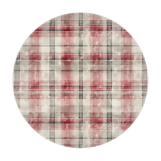 Een kerst Tartan Floral Design Series #15 Snijplank (Voorkant)