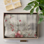 Een kerst Tartan Floral Design Series #19 Tissuepapier (Geschenk)