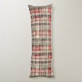 Een kerst Tartan Floral Design Series #2 Lichaamskussen (Achterkant (Verticaal))
