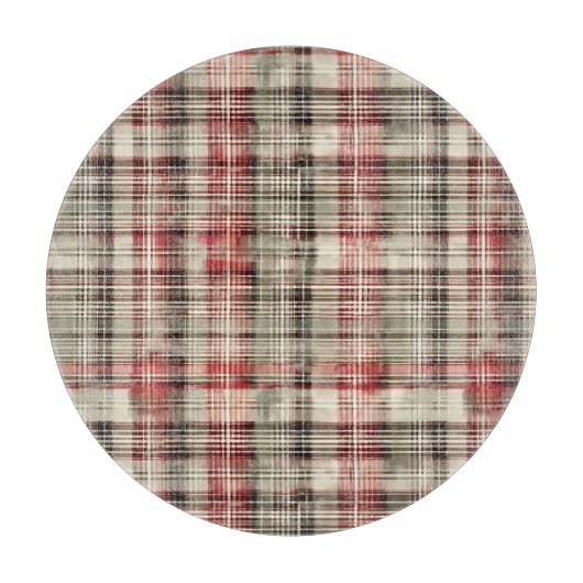 Een kerst Tartan Floral Design Series #2 Snijplank (Voorkant)