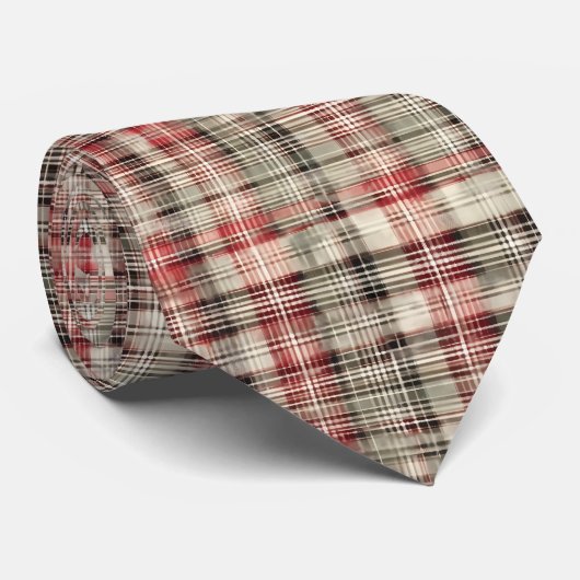 Een kerst Tartan Floral Design Series #2 Stropdas (Opgerold)