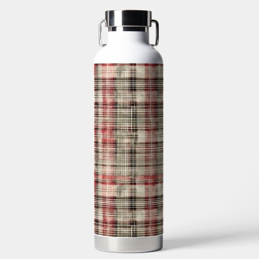 Een kerst Tartan Floral Design Series #2 Waterfles (Voorkant)