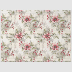 Een kerst Tartan Floral Design Series #7 Tissuepapier