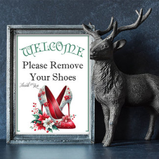 Een Kerst Thema Gelieve Schoenen Uit Te Trekken Bo Poster