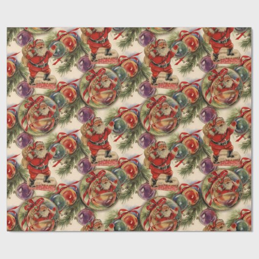 Een kerst uit 1950 cadeaupapier (Vlak)