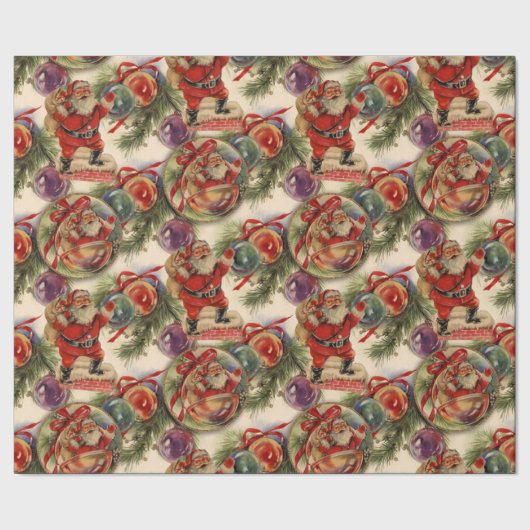 Een kerst uit 1950 cadeaupapier (Zoom)