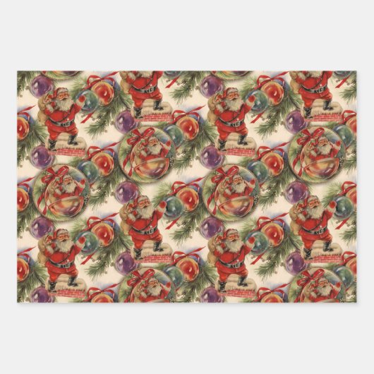 Een kerst uit 1950 inpakpapier vel (Voorkant)